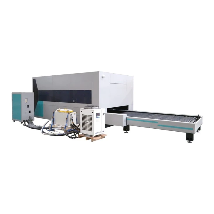 High Quality Fully Enclosed Steel Sheet Cutting Machine With Exchange Table For Sale